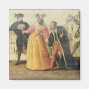Imã Um trupe de Commedia Dell'Arte antes de um