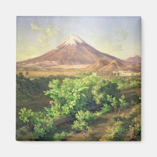 Imã Um vulcão pequeno no campo mexicano, 1887 (óleo