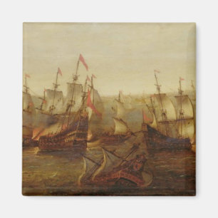 Imã Uma ação entre navios do espanhol e galera de