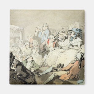 Imã Uma audiência que olha um jogo, c.1785 (a caneta 