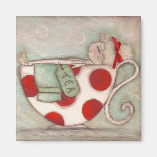 Imã Uma bela taça de chá - Magnet (Frente)