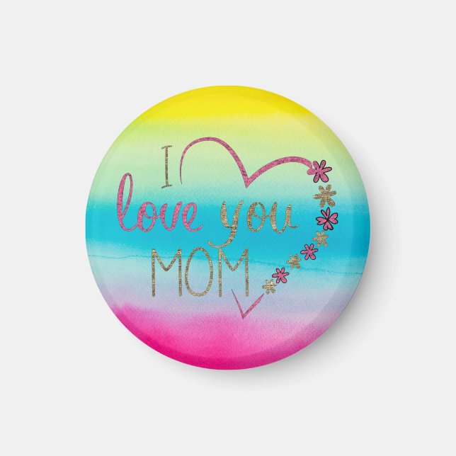 Imã Uma bela variedade de cores que amo minha mãe (Frente)