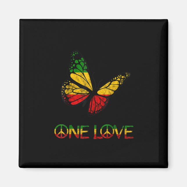 Imã Uma Borboleta de Amor Rasta Reggae Peace (Frente)