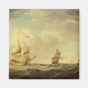 Imã Uma capitânia inglesa sob a vela fácil em um