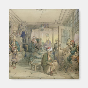 Imã Uma casa do café, Constantinople, 1854 (caneta &