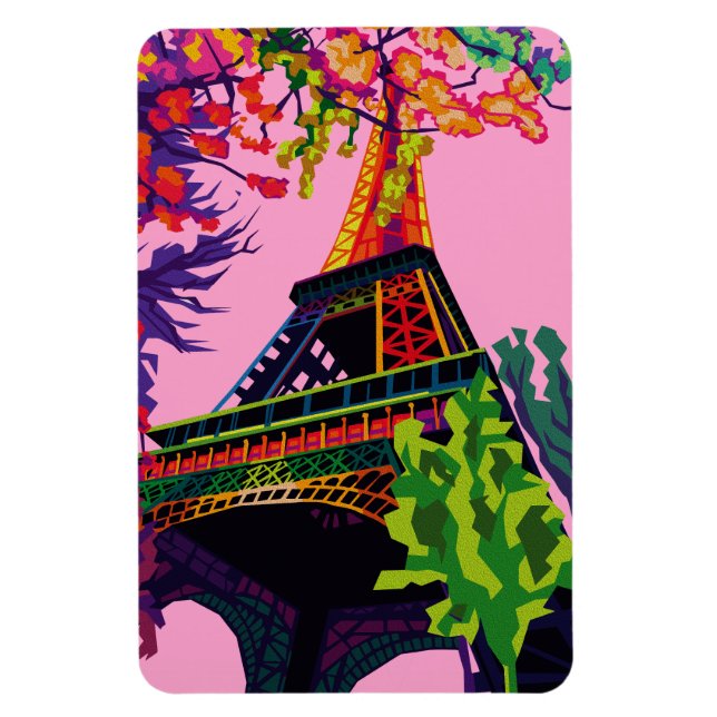 Ímã Uma Celebração Colorida da Torre Eiffel (Vertical)