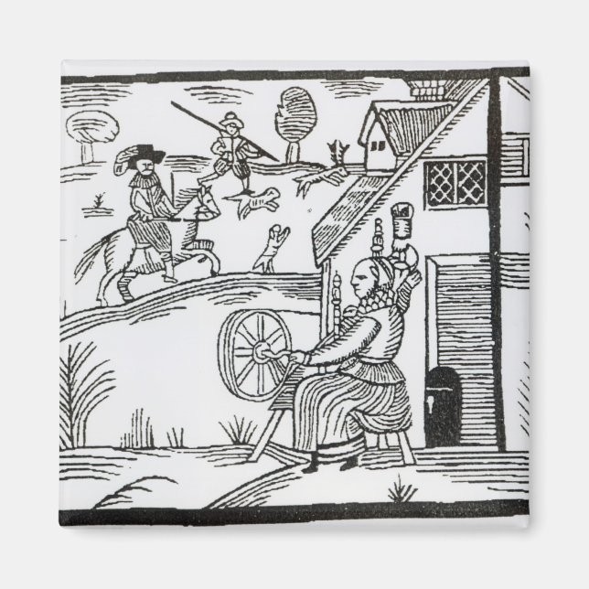 Imã Uma cena country com uma mulher girando (Frente)