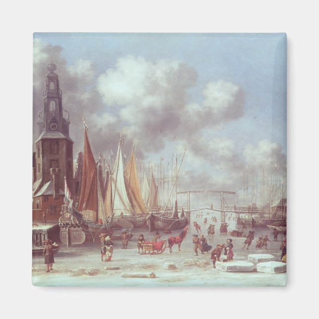 Imã Uma cena de inverno em Amsterdã (Frente)