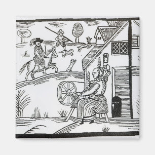 Imã Uma cena do país com um giro da mulher