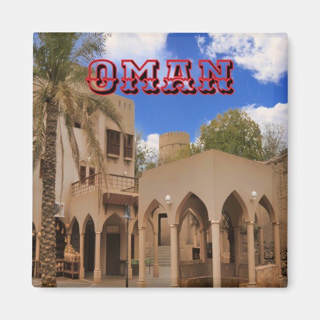 Imã Uma cena tradicional da arquitetura Omani (Frente)