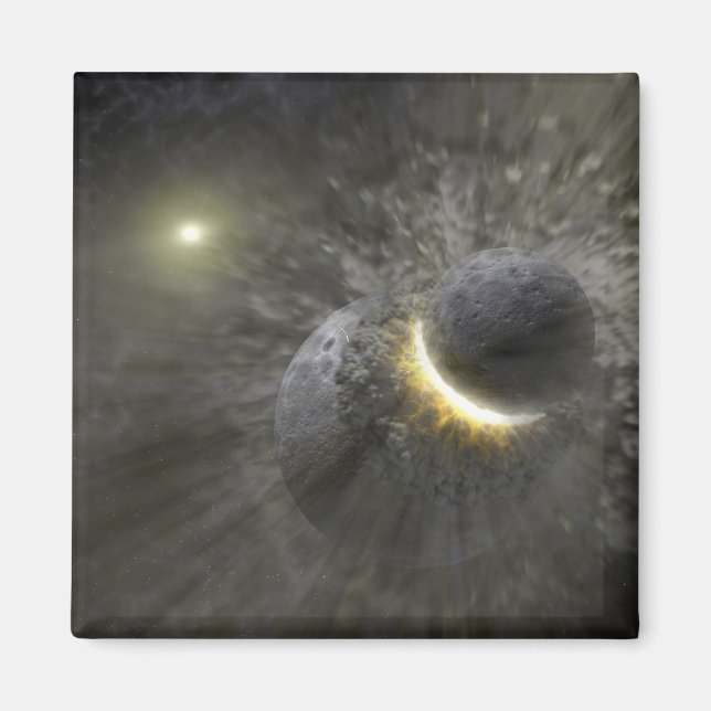 Imã Uma colisão entre objetos maciços no espaço (Frente)