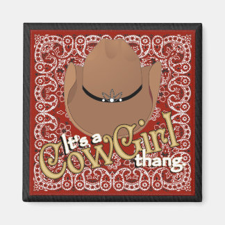 Imã Uma Cowgirl Thang Red Bandana Magnet