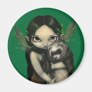 Imã "Uma doninha e seu" ímã feericamente