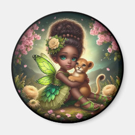 Imã Uma Fada e seu Cubo Leão - Magneta Verde