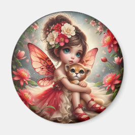 Imã Uma Fada e seu Cubo Leão - Magneta Vermelha