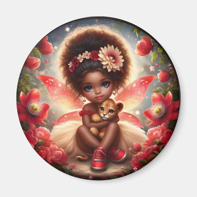 Imã Uma Fada e seu Ímã Vermelho Lion Cub (Frente)