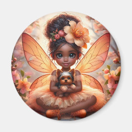 Imã Uma Fada e seu Puppy - Laranja