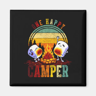 Imã Uma feliz viagem de acampamento retrô de marshmall