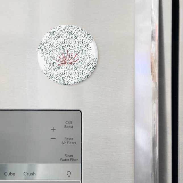 Imã uma flor vermelha sobre fundo preto (In Situ (Fridge))