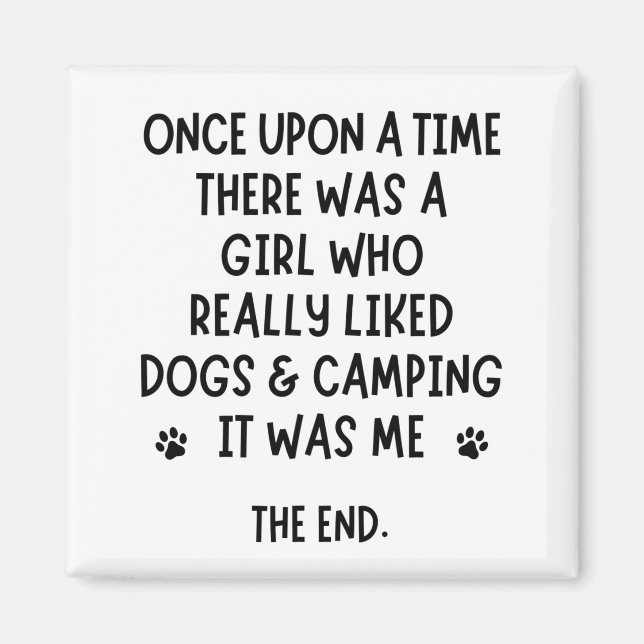 Imã Uma garota que realmente gostava de Camping e Cães (Frente)