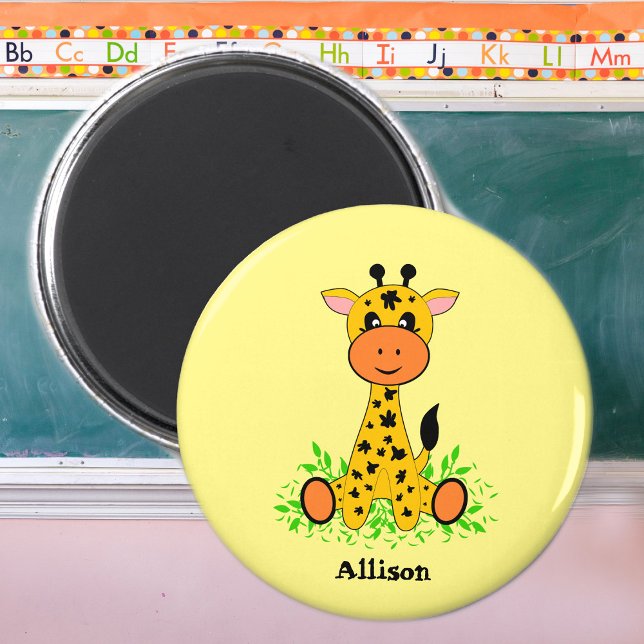 Imã Uma girafa engraçada e bonita para crianças (Criador carregado)