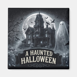 Imã Uma Ilustração Gótica Vintage de Halloween Assombr