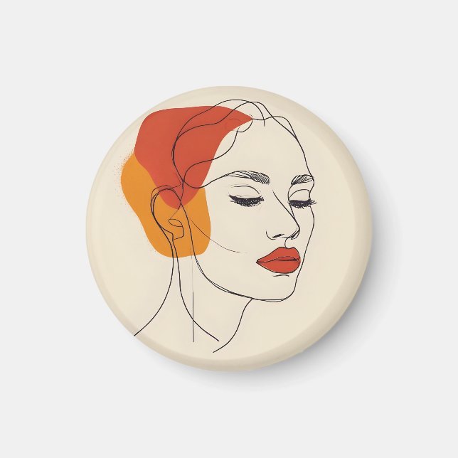 Imã Uma linha de arte feminina (Frente)