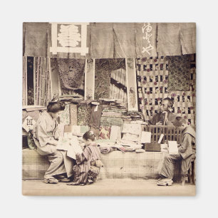 Imã Uma loja japonesa de pano, c.1890 (phot colorido