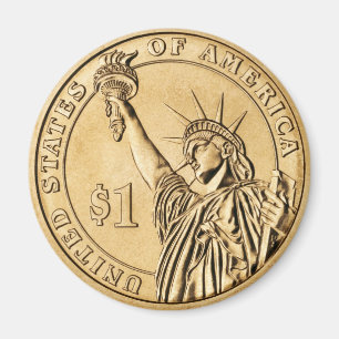 Imã Uma moeda presidencial do dólar 2007 da hortelã