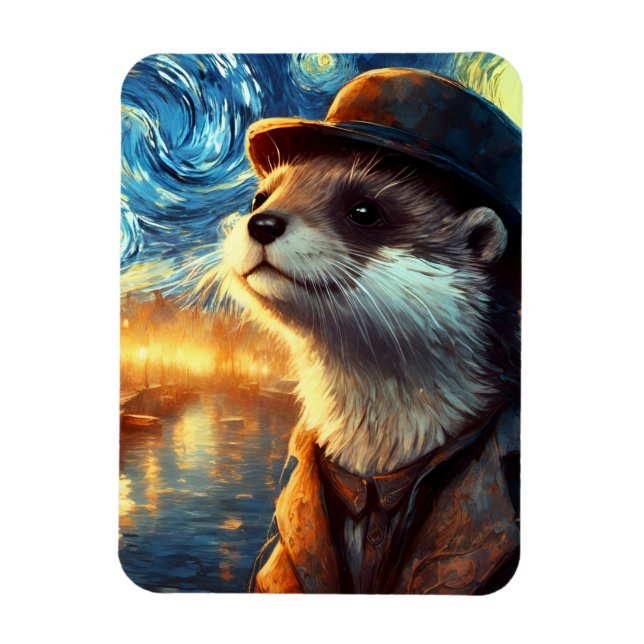 Ímã Uma Morte na Noite Estrelada (Vertical)