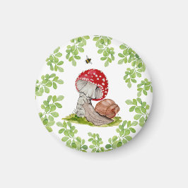 Imã Uma mosca florestal colorida e um caracol