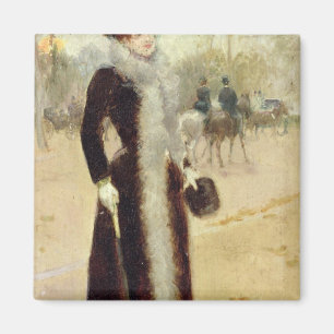 Imã Uma mulher parisiense no Bois de Boulogne, c.1899