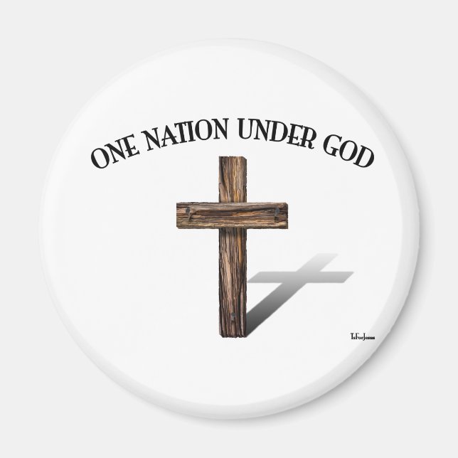 Imã Uma nação sob Deus com cruz (Frente)