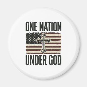 Imã Uma Nação Sob Deus Cruz Patriótica