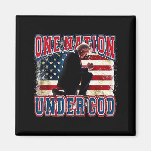 Imã Uma Nação Sob Deus Trump Reza Jesus Bandeira Dos E