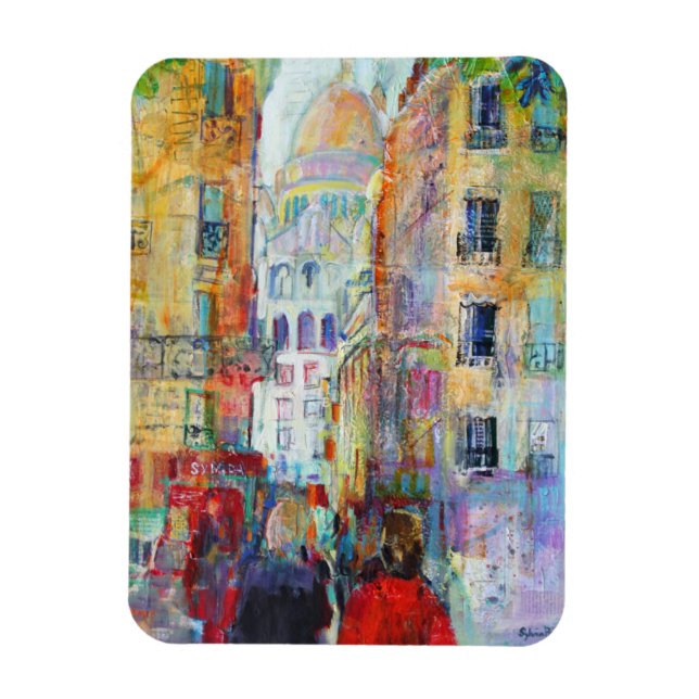 Ímã Uma Noite Caminhando até Sacre Coeur (Vertical)