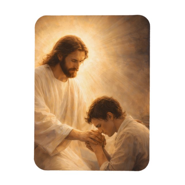 Ímã Uma Oração de Joelhos com Jesus (Vertical)