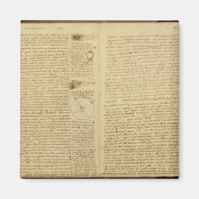 Imã Uma página do Codex Leicester, 1508-12 (Frente)