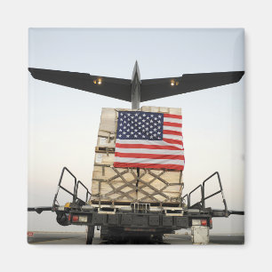 Imã Uma pálete que contem o supplie humanitário do