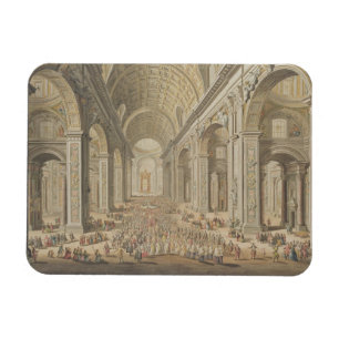 Ímã Uma procissão em St Peter, Roma (w/c sobre gravur