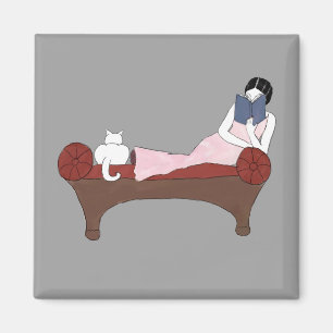 Imã Uma senhora, um gato e ímã muito bom do livro de