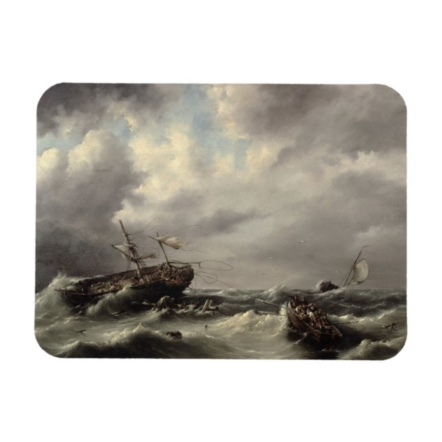 Ímã Uma tempestade no mar (petróleo no painel) (Horizontal)