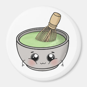 Imã Uma tigela de chá matcha - Kawaii