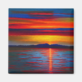 Imã Uma versão abstrata do pôr do sol do oceano