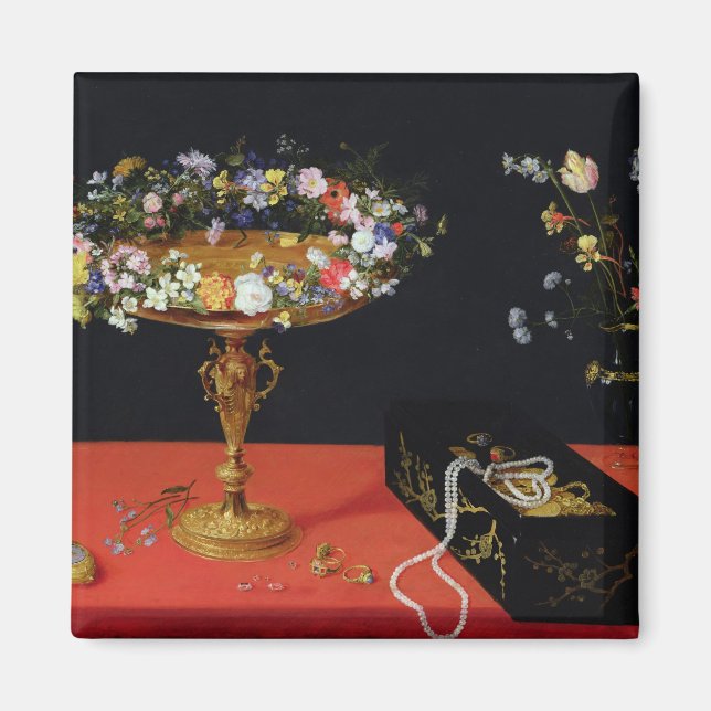 Imã Uma Vida Estática de Tazza com Flores (Frente)