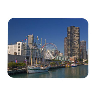 Ímã Uma vista do Marinho Pier 2 de Chicago