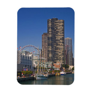 Ímã Uma vista do Marinho Pier de Chicago