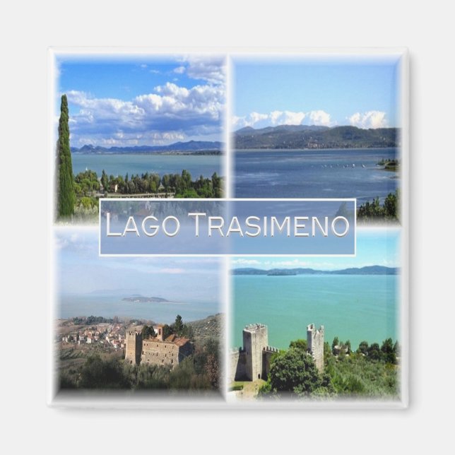 Imã UMB001 LAKE TRASIMENO, Mosaico, Úmbria, Fecho (Frente)