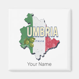 Imã Úmbria Itália Retro Região Mapa Vintage Souvenir