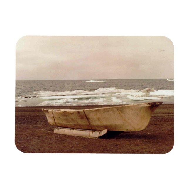 Ímã Umiak Walrus Skin Whalers Foto Do Barco Impressa F (Horizontal)